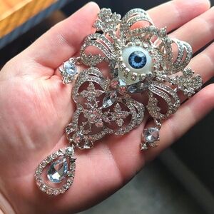 Hefty All Seeing Eye Handmade Brooch